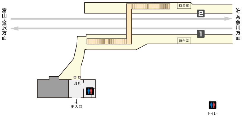 西入善駅構内図
