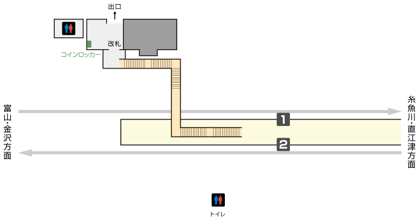 越中宮崎駅構内図