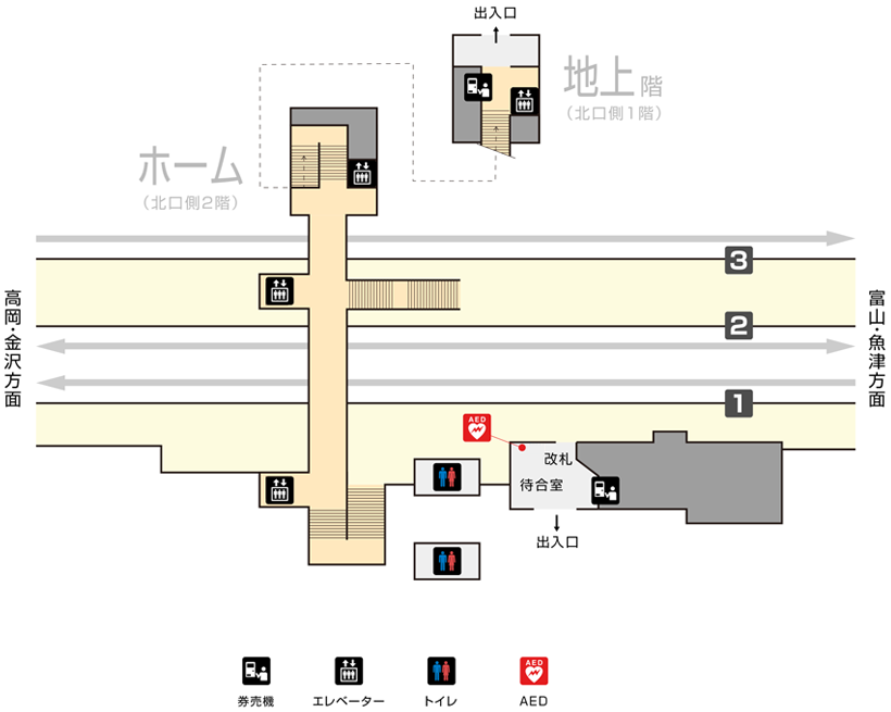 呉羽駅構内図