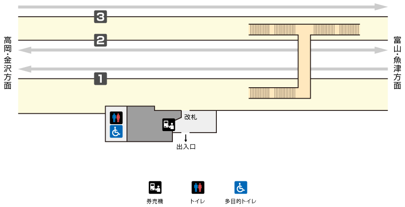 越中大門駅構内図