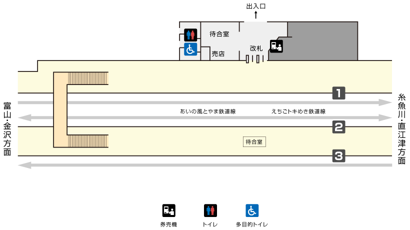 泊駅構内図