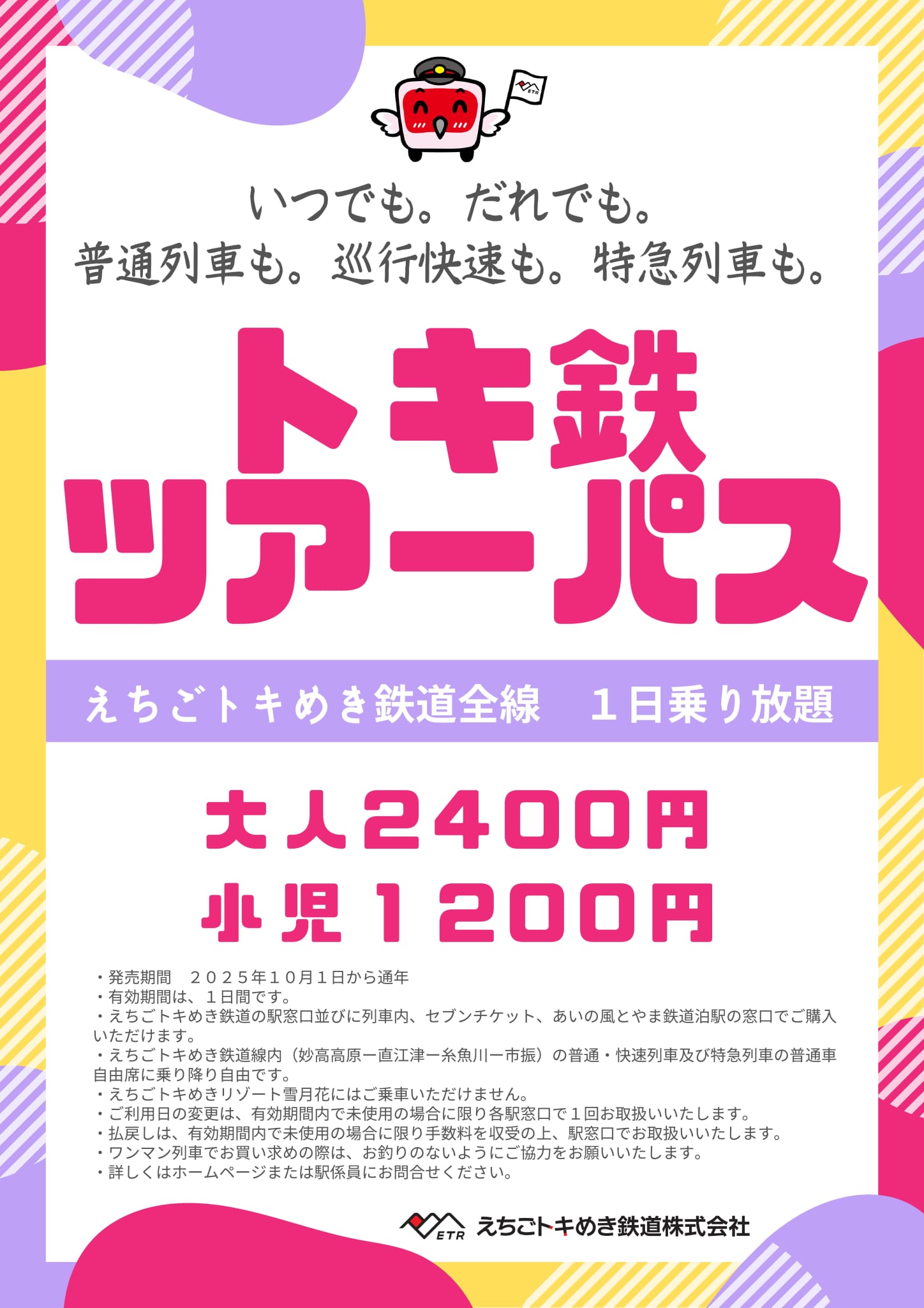 トキ鉄ツアーパスのチラシ